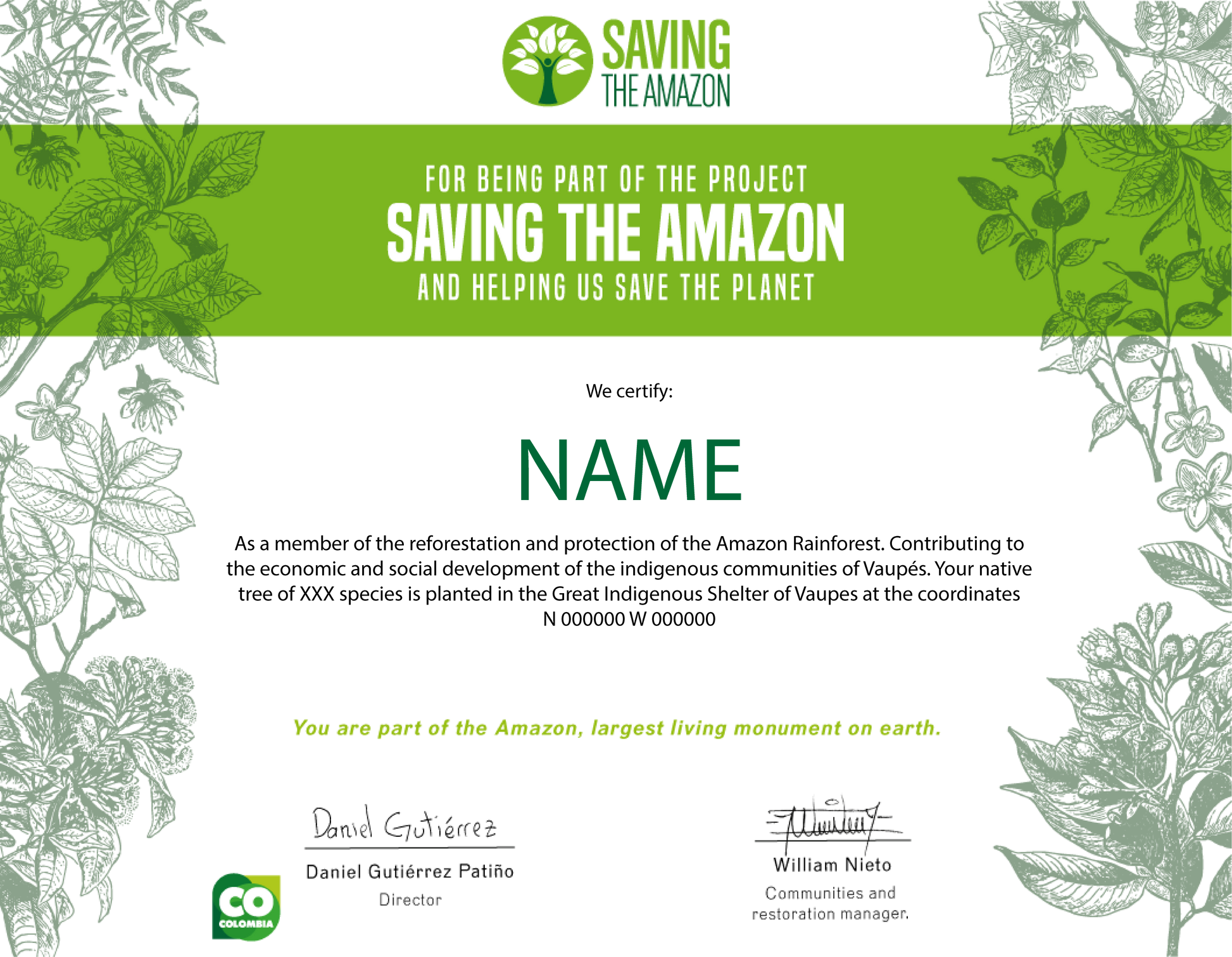 Un árbol para mi - Saving The Amazon